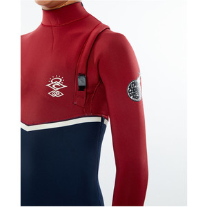 2020 Rip Curl Junior Flashbomb 4/3mm Zip Free Wetsuit WSMYYB - Navy / Red